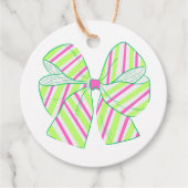 Preppy Pink und Green Strick Bows Geschenkanhänger (Vorderseite)