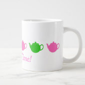 Preppy Pink und Green Teapots Jumbo-Tasse (Rechts)