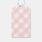 Preppy Pink und Green Topiary Bunny Osterdusche Geschenkanhänger (Rückseite)