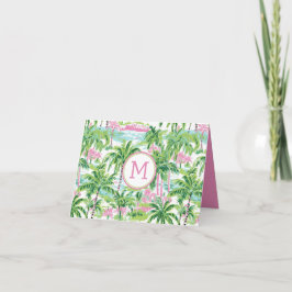 Preppy Pink und Green Tropical Palm Tree