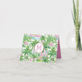 Preppy Pink und Green Tropical Palm Tree (Vorderseite)