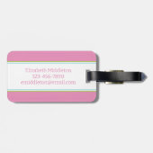 Preppy Pink und Green Tropical Palm Tree Gepäckanhänger (Rückseite horizontal)