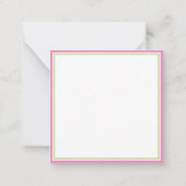 Preppy Pink und Green Tropical Palm Tree Monogram Mitteilungskarte (Rückseite)