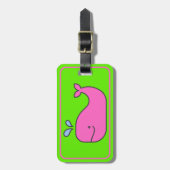 Preppy Pink und Green Whale Personalisiert Gepäckanhänger (Vorderseite vertikal)