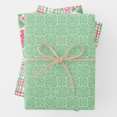 Preppy Pink und Green Wrapping Paper (Set 3) Geschenkpapier Set (Beispiel)