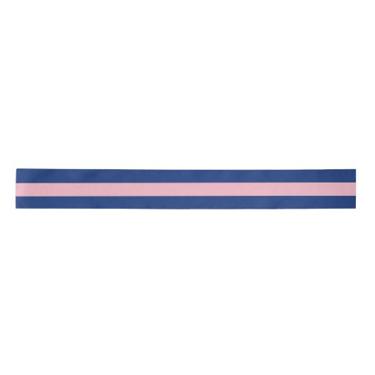 Preppy Pink und Navy Striping Satinband (Vorderseite)