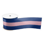 Preppy Pink und Navy Striping Satinband (Spule)
