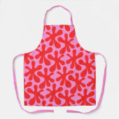Preppy Pink und Red Amoeba Modernes Muster Schürze (Vorderseite)