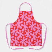 Preppy Pink und Red Amoeba Modernes Muster Schürze (Vorderseite)