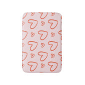 Preppy pink und red heart Illustrationen Badematte (Vorderseite Vertikal)