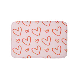 Preppy pink und red heart Illustrationen Badematte