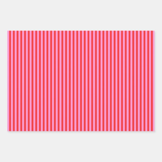 Preppy Pink und Red Pattern Mix Geschenkpapier Set (Vorderseite)