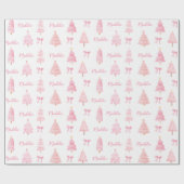 Preppy Pink Weihnachts-Wrapper Geschenkpapier (Flach)