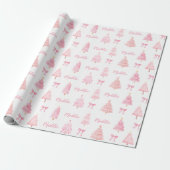 Preppy Pink Weihnachts-Wrapper Geschenkpapier (Ungerollt)