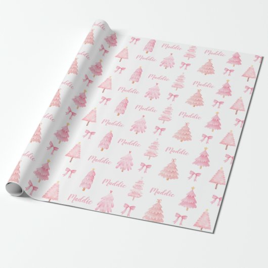 Preppy Pink Weihnachts-Wrapper Geschenkpapier (Ungerollt)