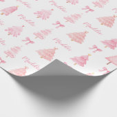 Preppy Pink Weihnachts-Wrapper Geschenkpapier (Ecke)