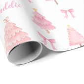 Preppy Pink Weihnachts-Wrapper Geschenkpapier (Rolleneckpunkt)