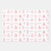 Preppy Pink Weihnachts-Wrapper Geschenkpapier Set (Vorderseite 3)