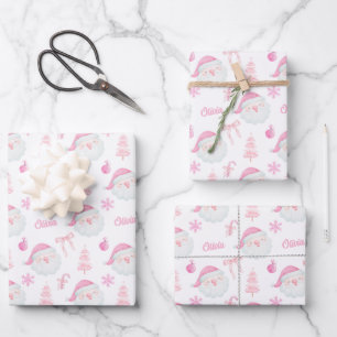 Preppy Pink Weihnachts-Wrapper Geschenkpapier Set