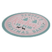 Preppy Pink Weihnachtsküche Schneidebrett (Ecke)