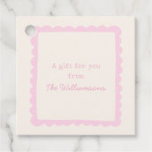 Preppy Pink Whimsical Border Custom Gift From Geschenkanhänger (Vorderseite)
