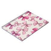 Preppy Pink Whimsical Bow Notebook Notizblock (Linke Seite)