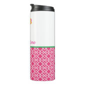 Preppy Pink & Yellow Tulip Bouquet mit Bogen, Name Thermosbecher (Nach rechts gedreht)