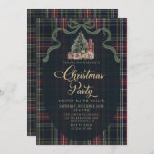 Preppy Plaid Christmas Party Invitation Einladung (Vorne/Hinten)