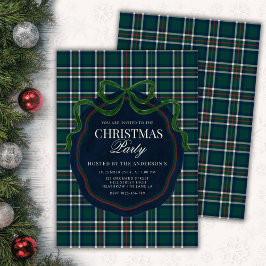 Preppy Plaid Christmas Party Old Money Einladung