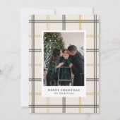 Preppy Plaid Double Stripe Window Christmas Card Einladung (Vorderseite)