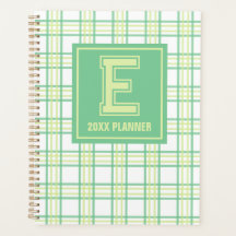 Preppy Plaid Varsity Monogram Green Lime