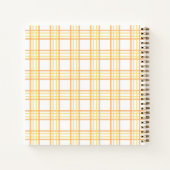 Preppy Plaid Varsity Monogram Orange Yellow Square Notizblock (Rückseite)