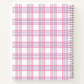 Preppy Plaid Varsity Monogram Pink Purple Notizblock (Rückseite)