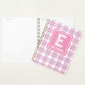 Preppy Plaid Varsity Monogram Pink Purple Planer (Anzeige)