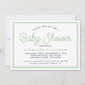 Preppy Polka Modern Baby Shower Einladung (Vorderseite)