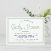 Preppy Polka Modern Baby Shower Einladung (Stehend Vorderseite)
