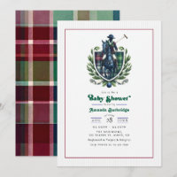 Preppy Polo Baby Shower Reittier Tartan Wappen