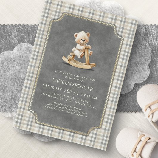 Preppy Polo Bear Baby Shower Einladung