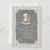 Preppy Polo Bear Baby Shower Einladung (Vorderseite)