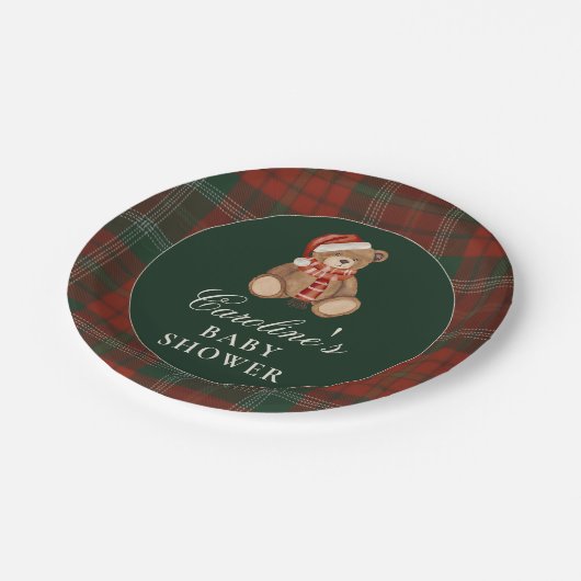 Preppy Polo Bear Baby Shower Paper Plates Pappteller (Schrägansicht)