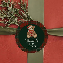 Preppy Polo Bear Baby Shower Sticker