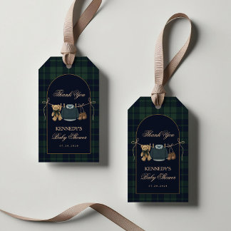 Preppy Polo Teddy Bear Baby Shower Favor Tags Geschenkanhänger