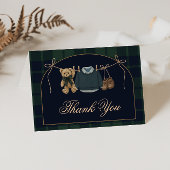 Preppy Polo Teddy Bear Baby Shower Thank You Card Dankeskarte