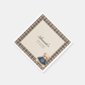 Preppy Polo Teddy Bear Luxury Baby Shower Beige Serviette (Ecke)