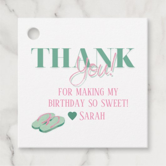 Preppy-Pool-Gastgeschenk-Tags Geschenkanhänger (Vorderseite)