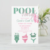 Preppy Pool-Party Einladung (Stehend Vorderseite)