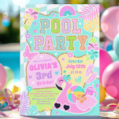 Preppy Pool Party Trendy Niedlich Girly Pool Gebur Einladung