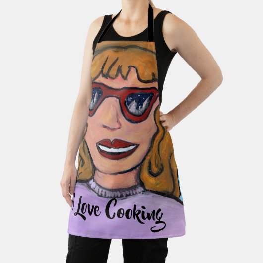 Preppy Pop Art Cartoon Girl Schürze (InSitu)