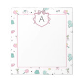 Preppy Prink Pickleball Monogram Notepad Notizblock (Vorderseite)