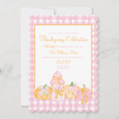 Preppy Pumpkin Bows Erntedank Celebration Party Einladung (Vorderseite)